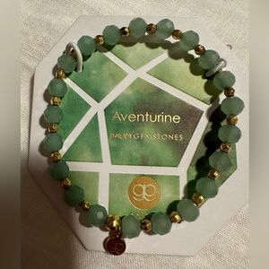 Gorjana Power Stone Stretch Bracelet - LUCKY/ AVENTURINE/ GOLD : JADE Color